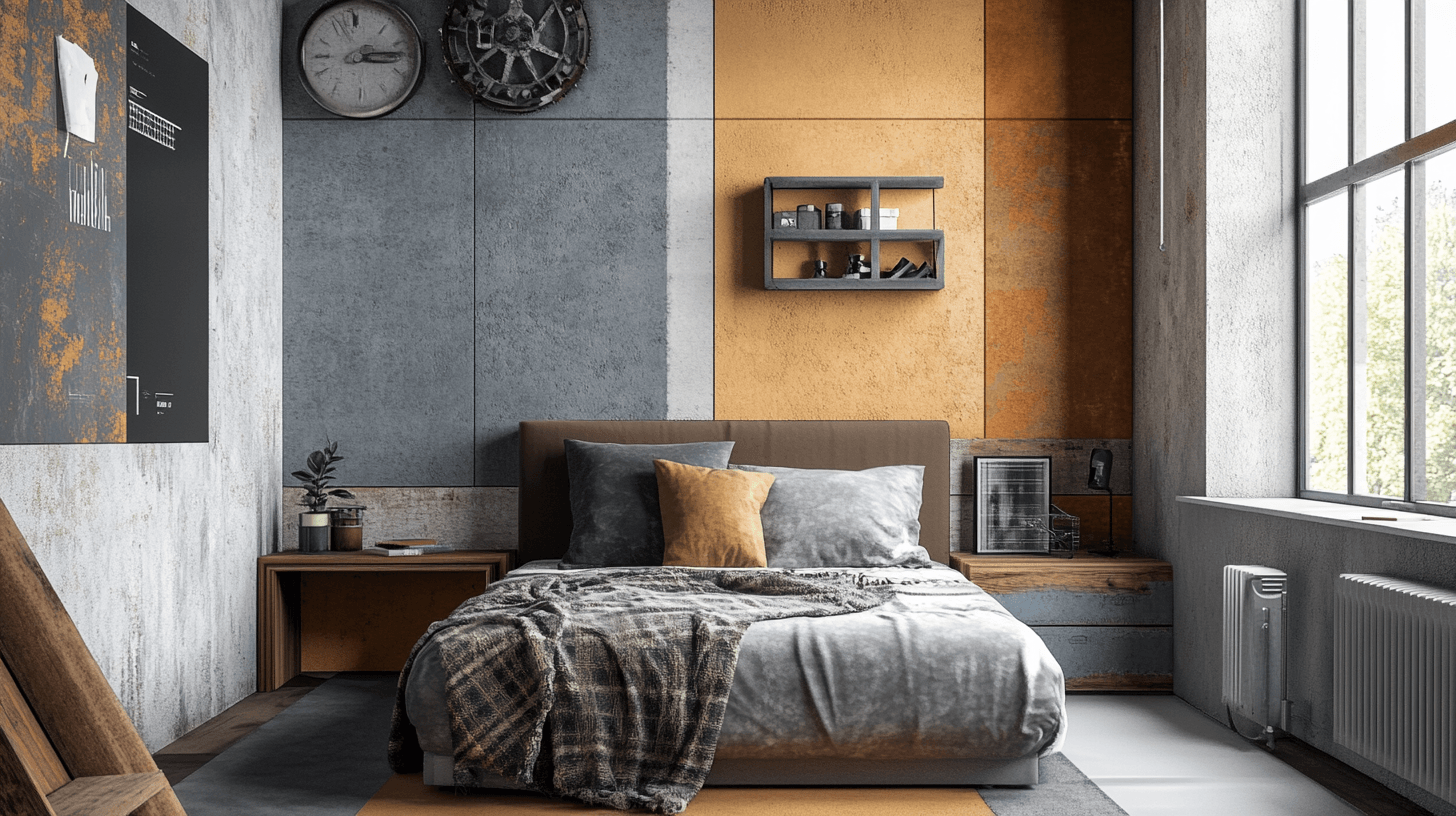 Color design and materials in the industrial style