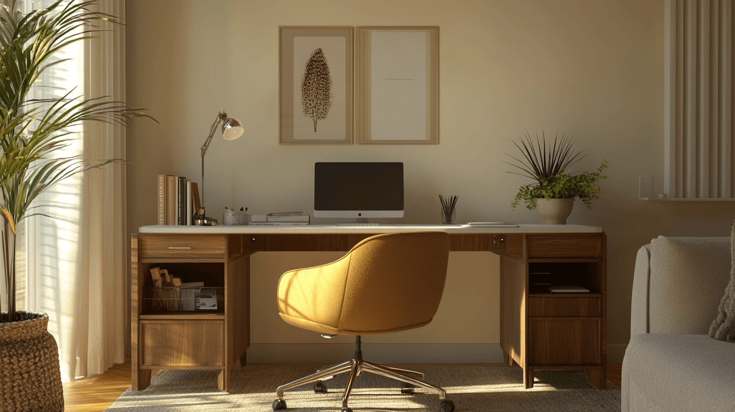 Home office in the living room: Stylish workspace for home