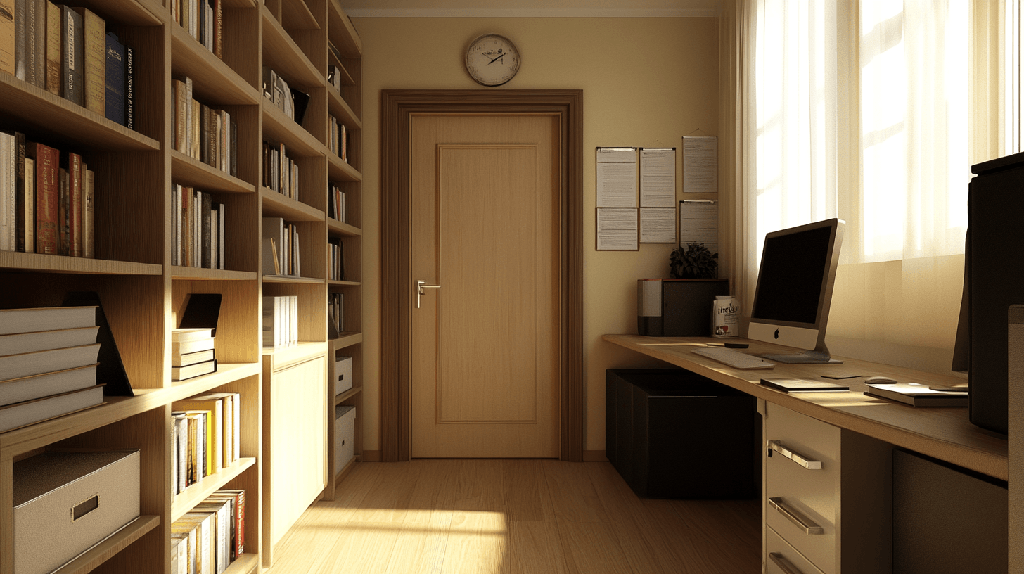 Efficient space solutions for the home office in the hallway