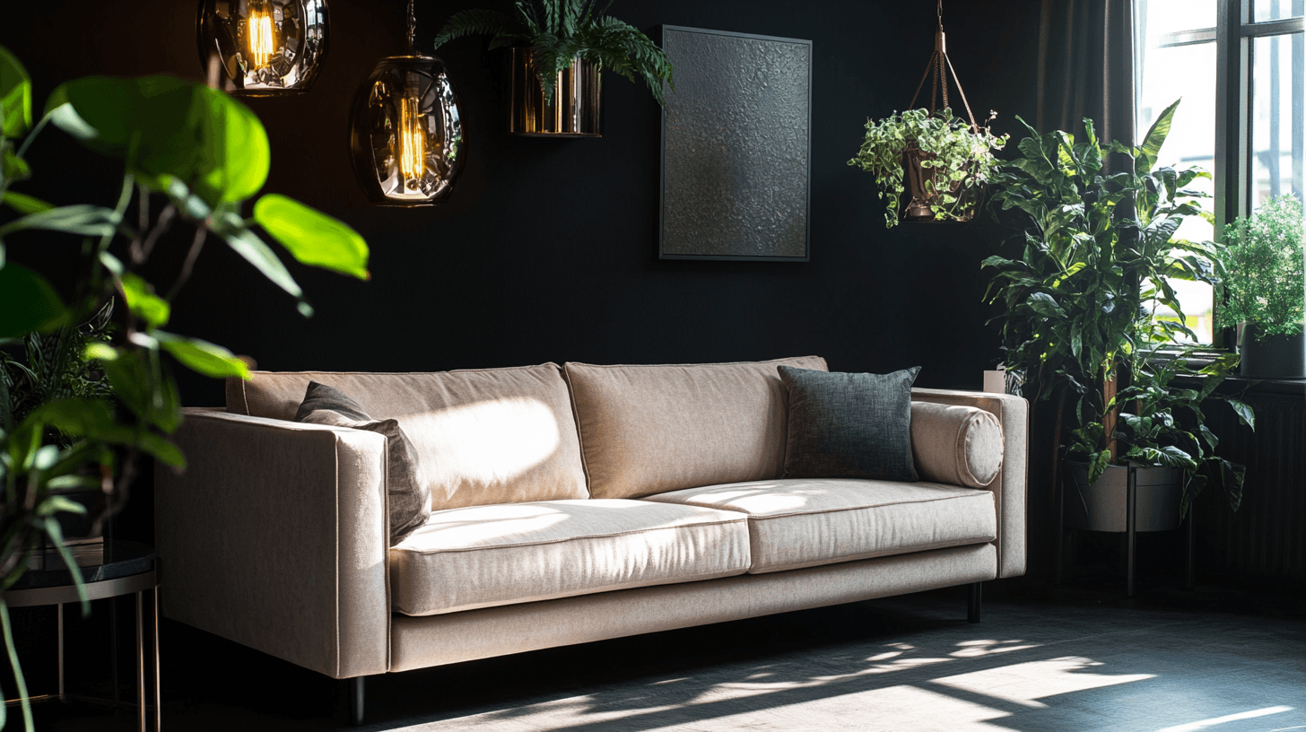 Furniture and decoration for rooms with dark walls