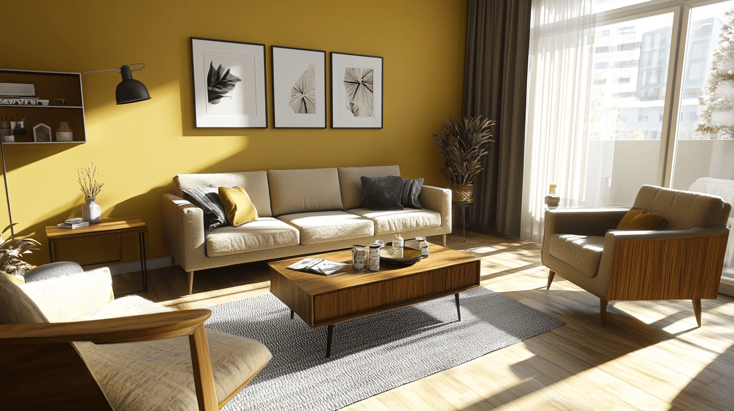 Design walls in mustard yellow