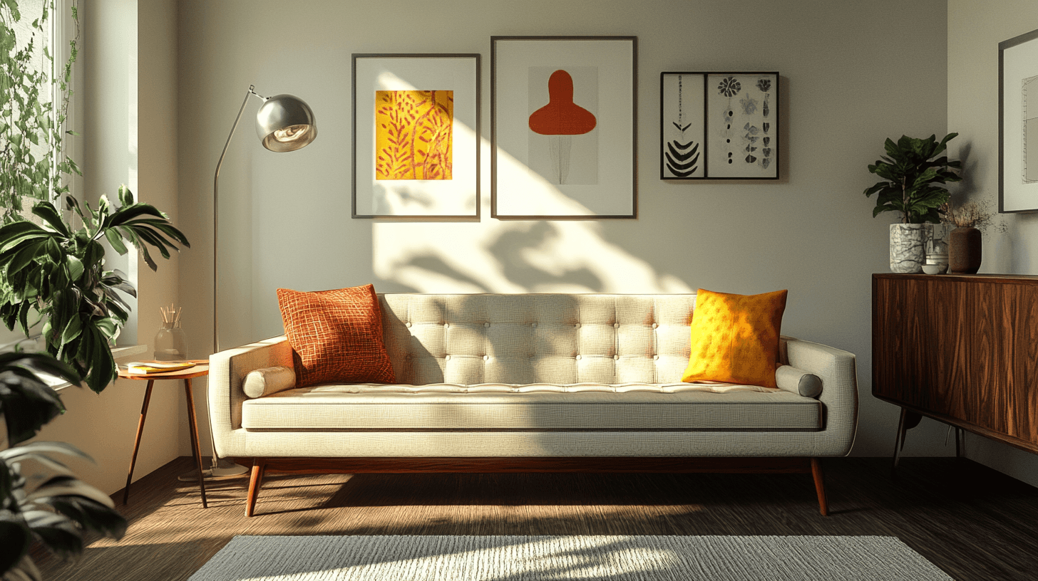 Living room with retro elements: Nostalgia meets modern design