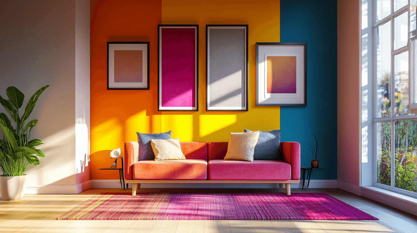 Wall design for colorful highlights