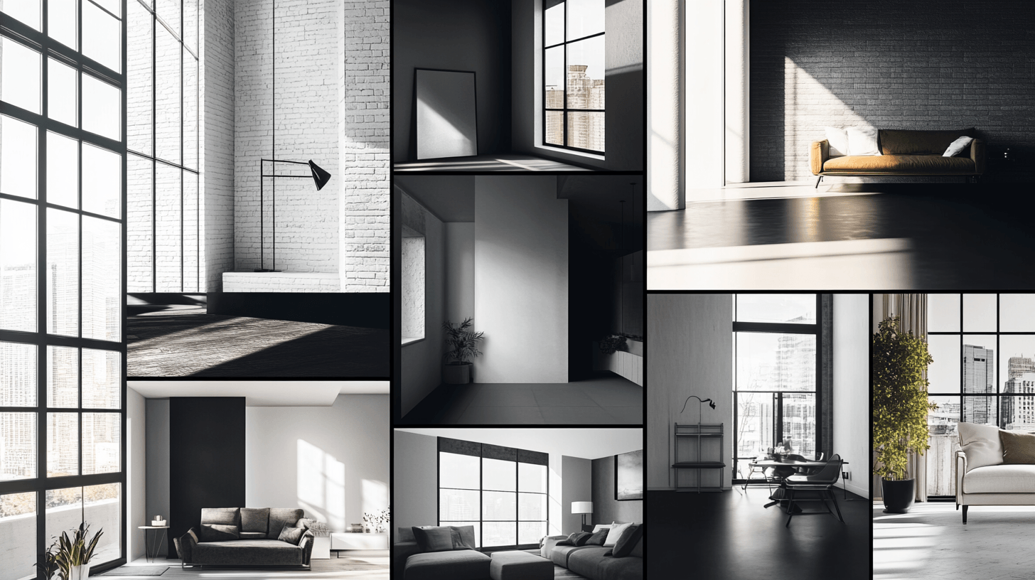 Living styles with black and white contrasts: From classic to modern