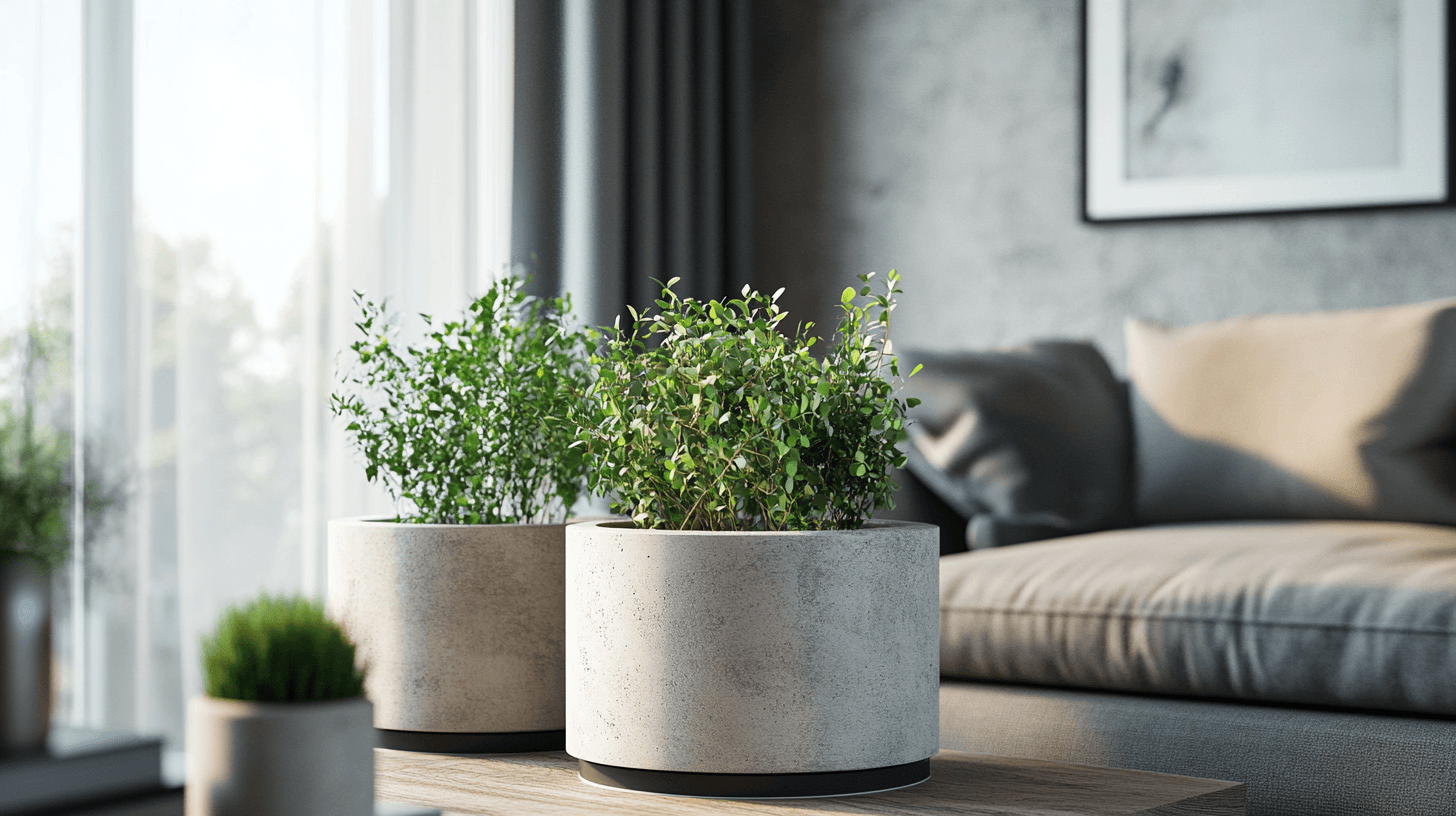 Integration of concrete planters into your home