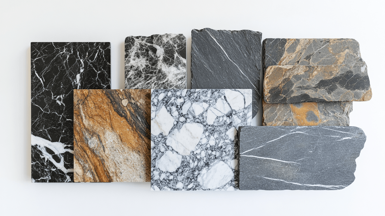Different types of natural stone for the bathroom