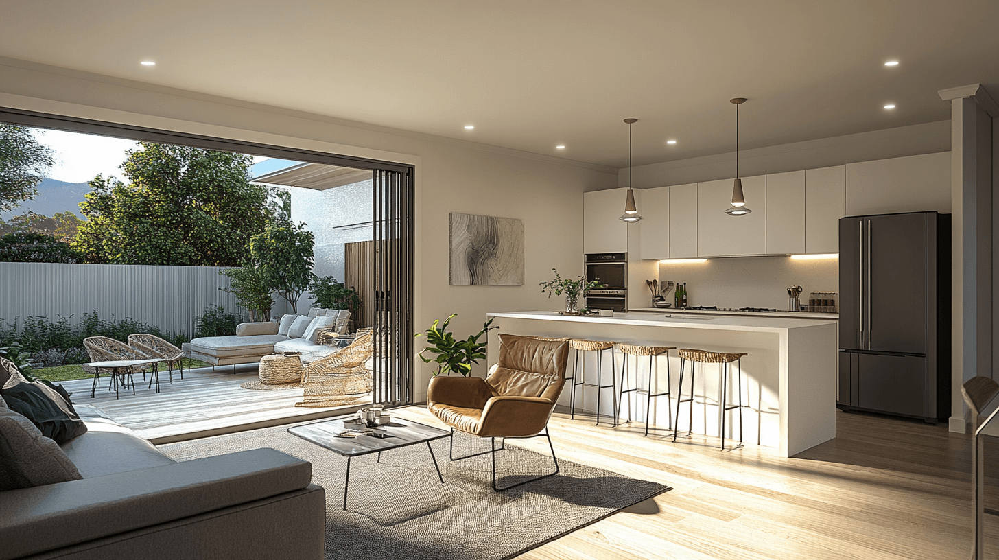 Advantages of a living room with an open kitchen