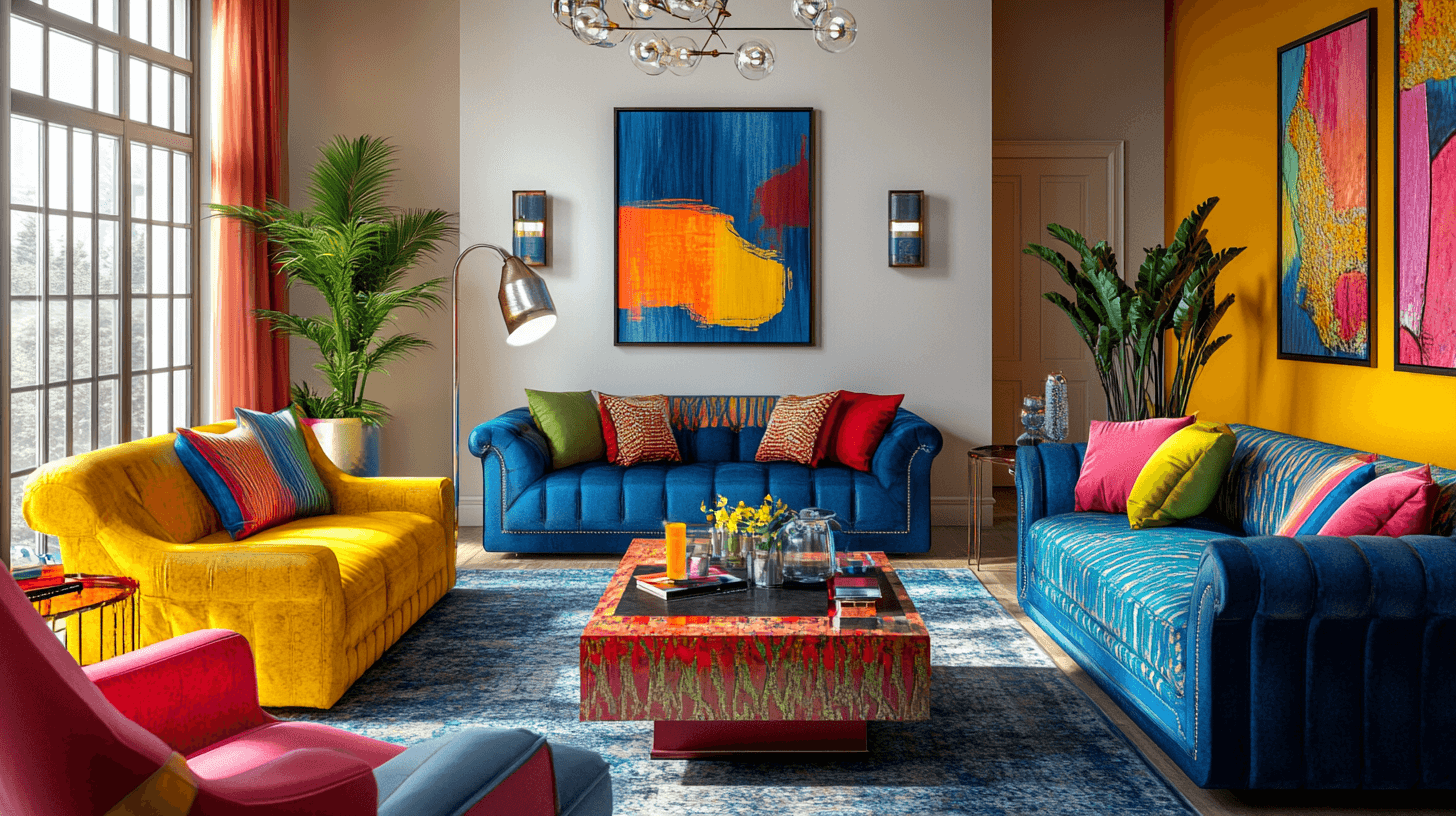 Color Explosion in the Living Room: How to Accentuate with Bold Tones