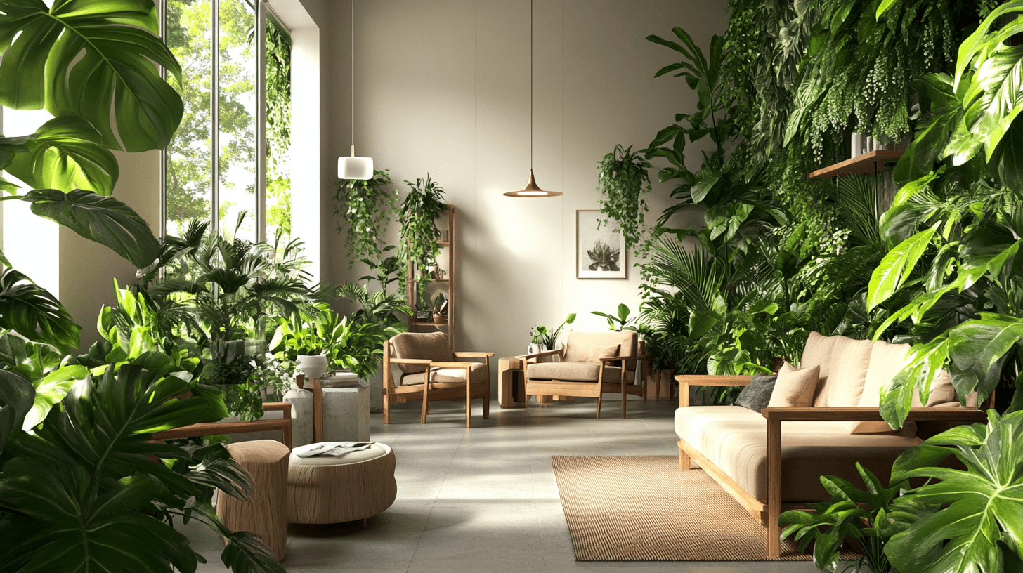 Tropical plants as living decoration