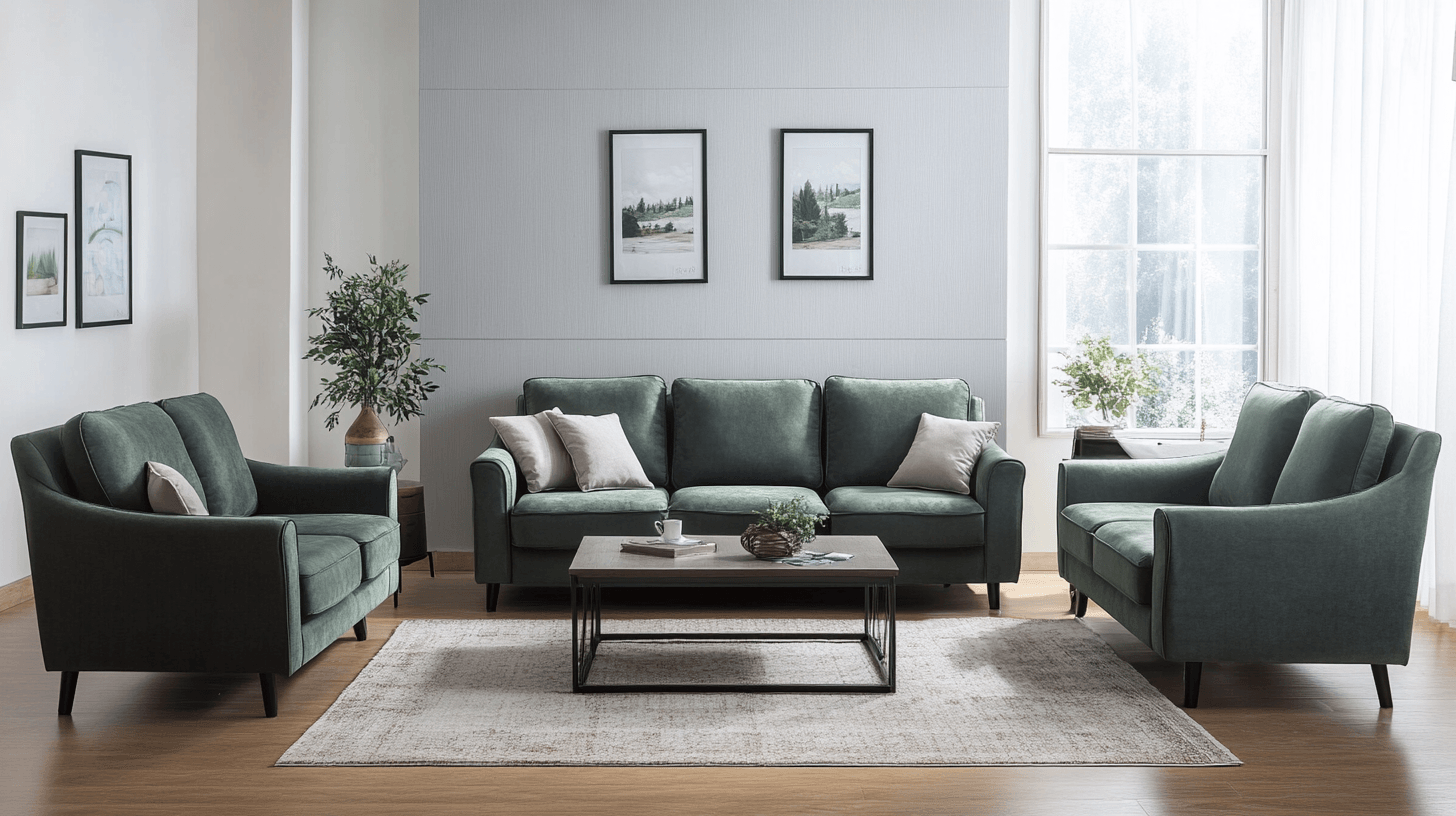 Petrol-colored furniture: A statement in the room