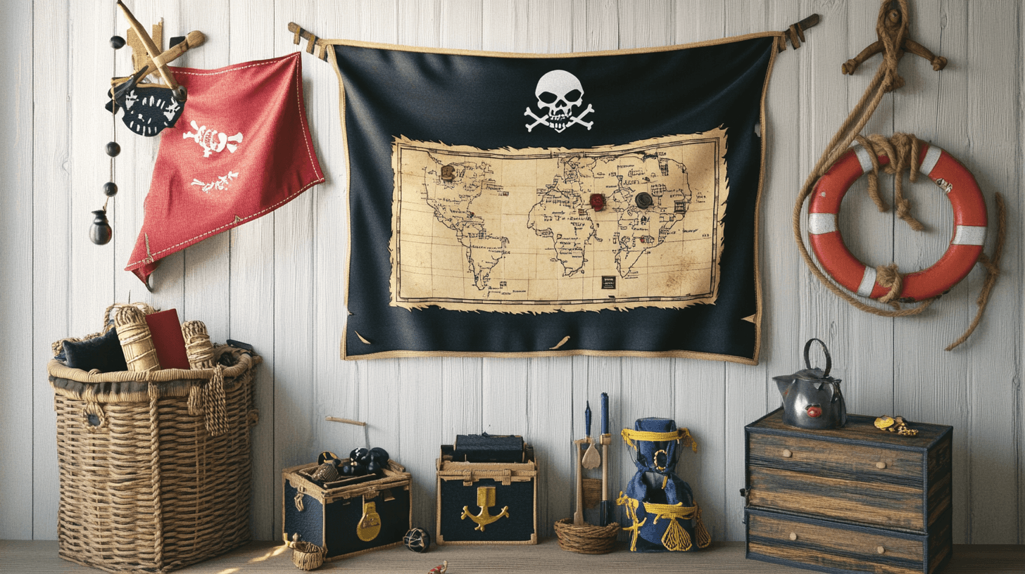 Decorations and accessories for the pirate adventure