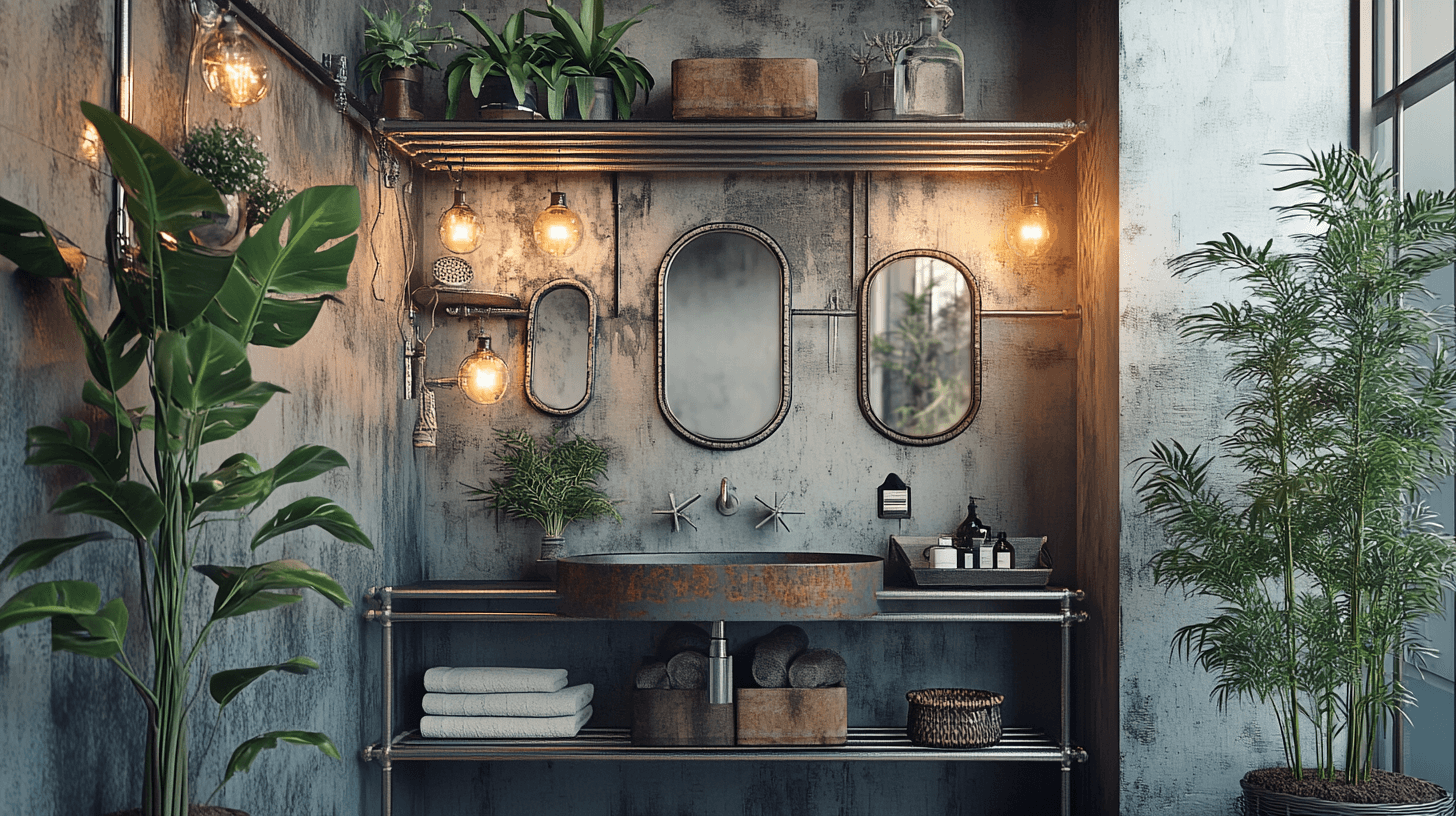 Decorative elements for the industrial bathroom