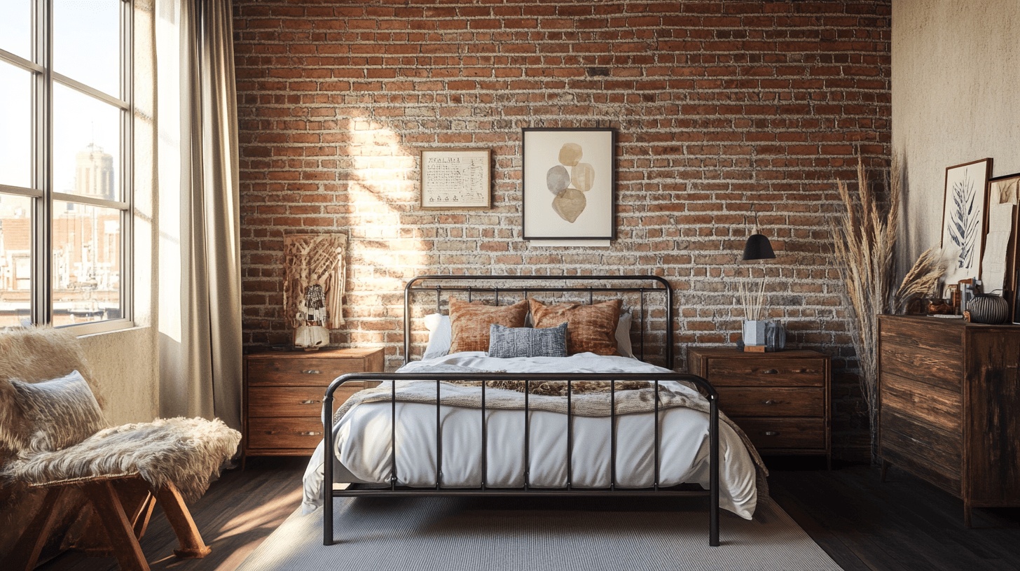 Industrial design in the bedroom: Rustic chic