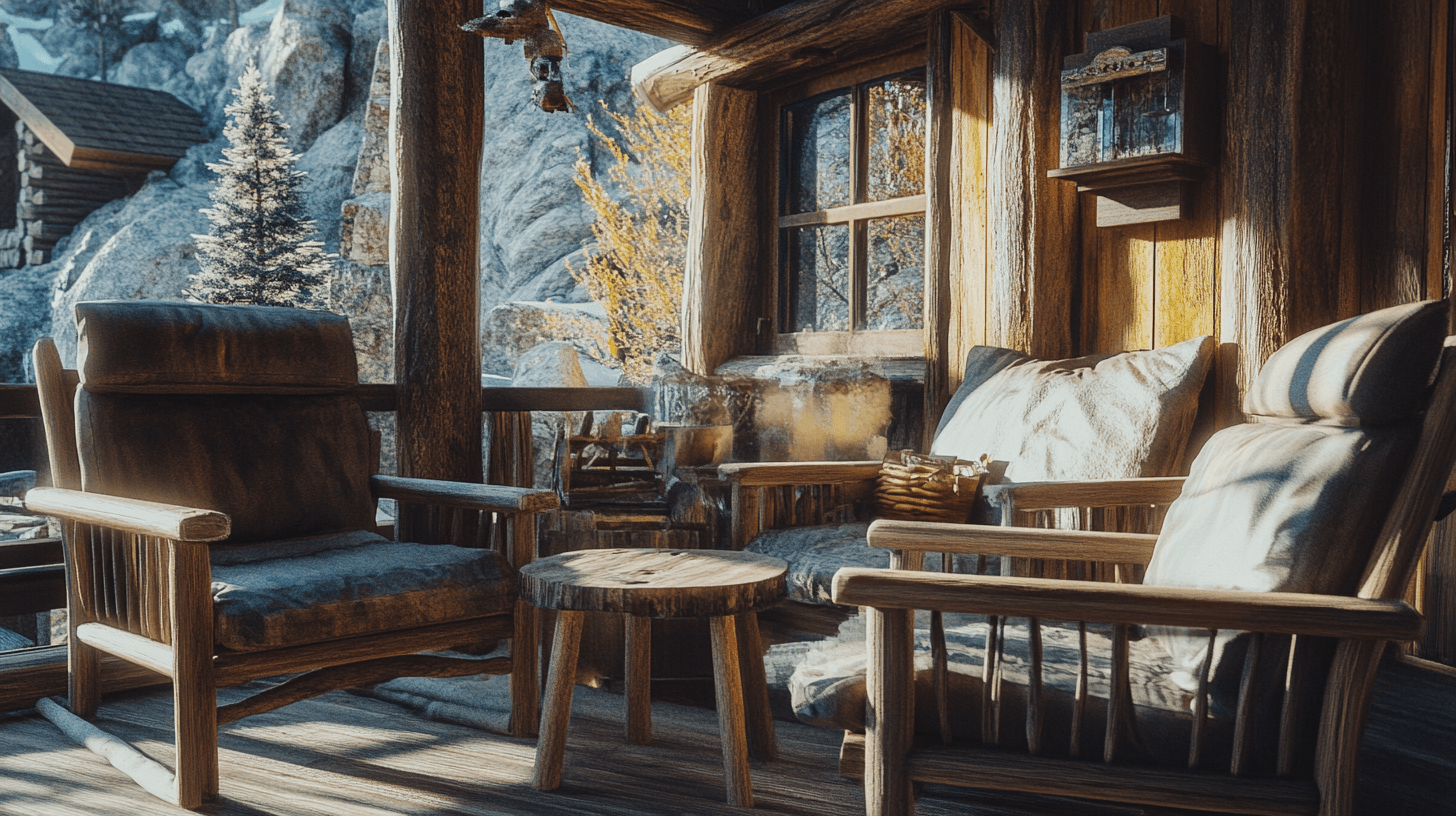 Rustic furniture for the mountain lodge