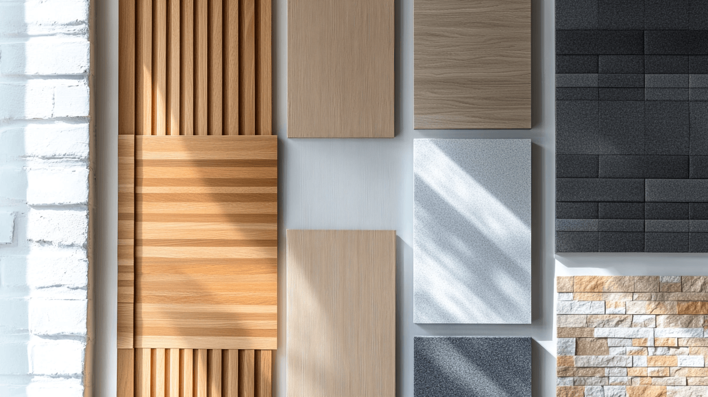 Different materials and designs of acoustic panels