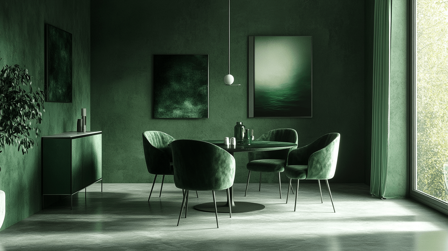 Living styles with deep green: From modern to classic