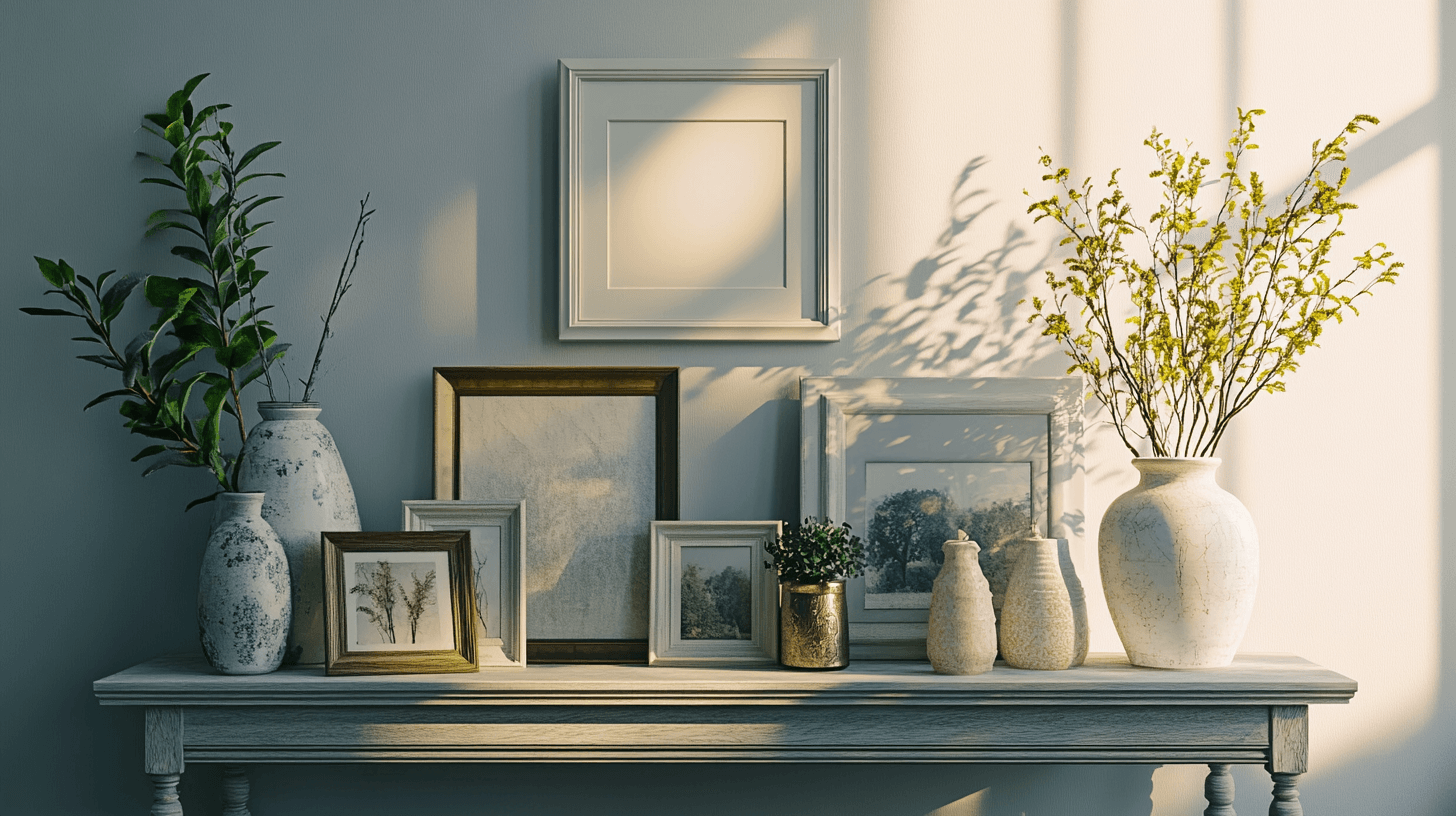 Decorative design of the console table