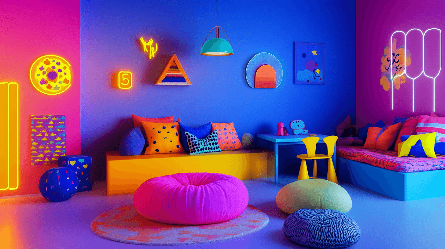 Neon colors in the children's room: A cheerful and creative environment