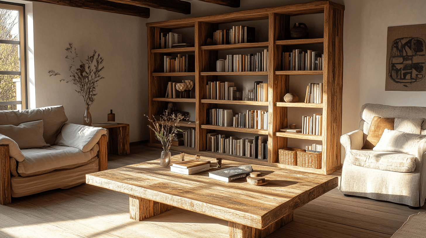 Rustic furniture pieces as the centerpiece of the living room