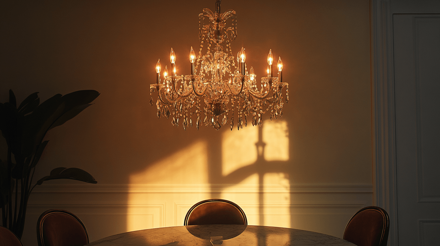 Glamorous Chandelier: Elegant Lighting in the Dining Room