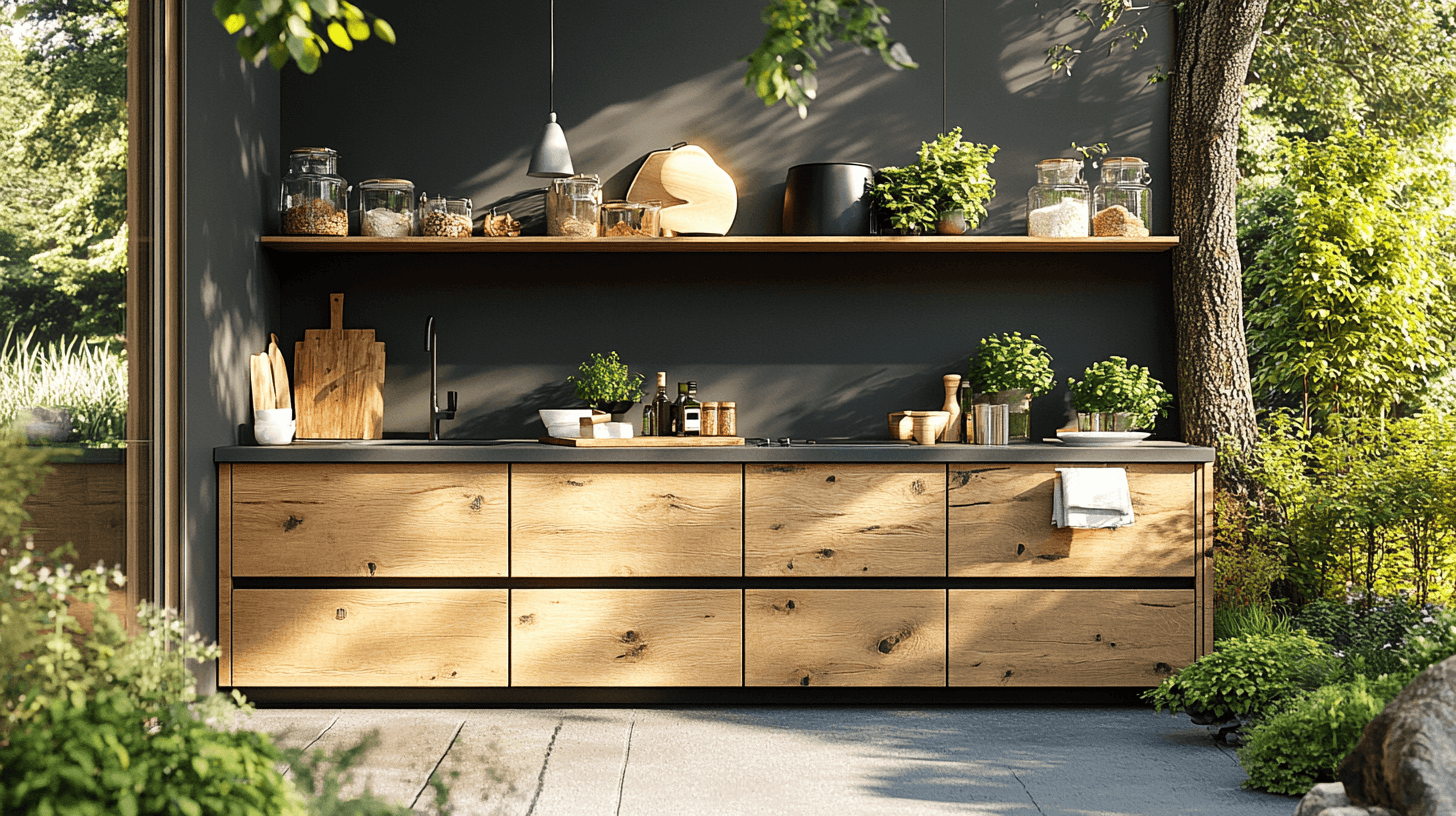 Design and integration of the outdoor kitchen into the garden