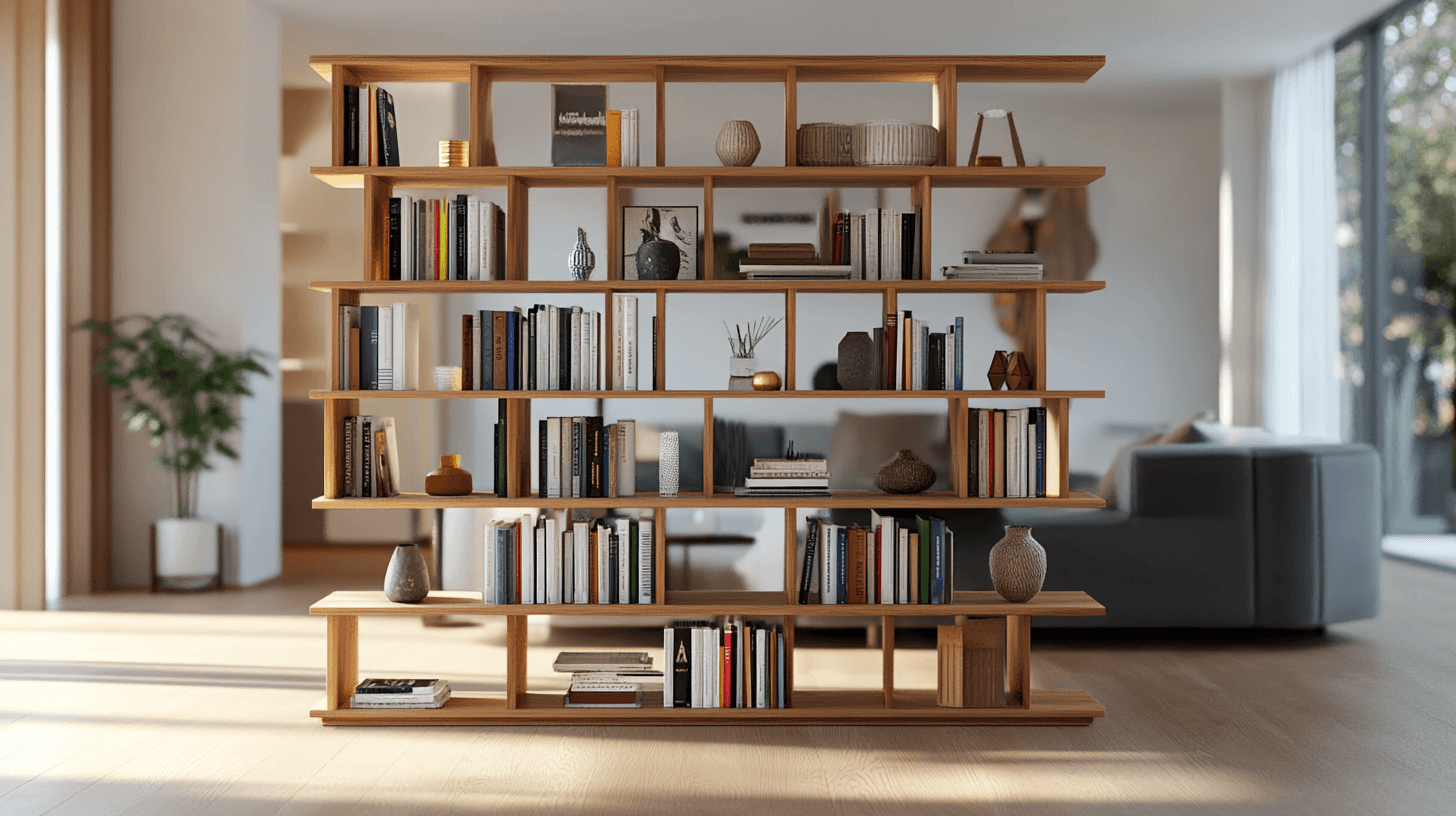 Bookshelves as multifunctional room dividers