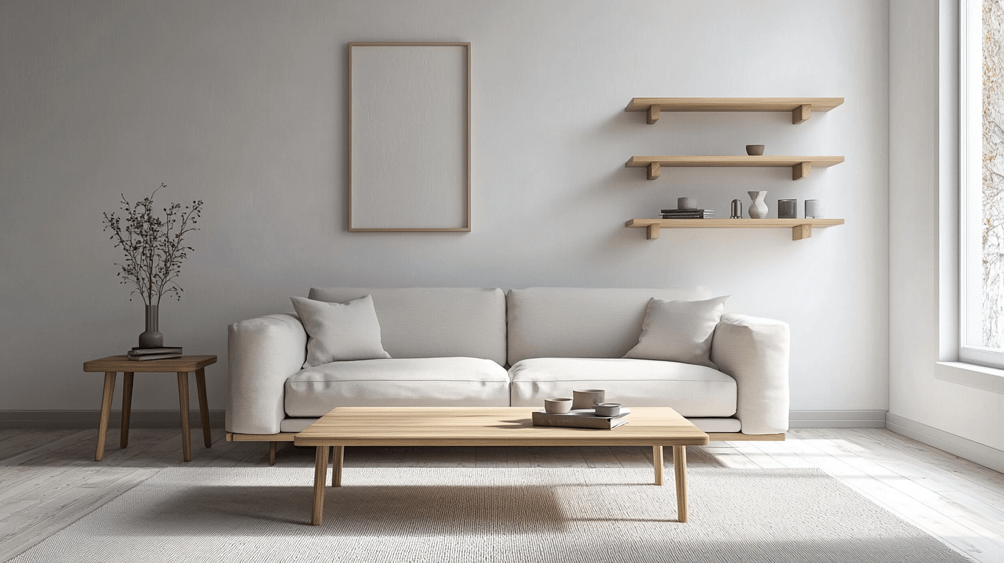 Minimalist furniture for a Scandinavian living room