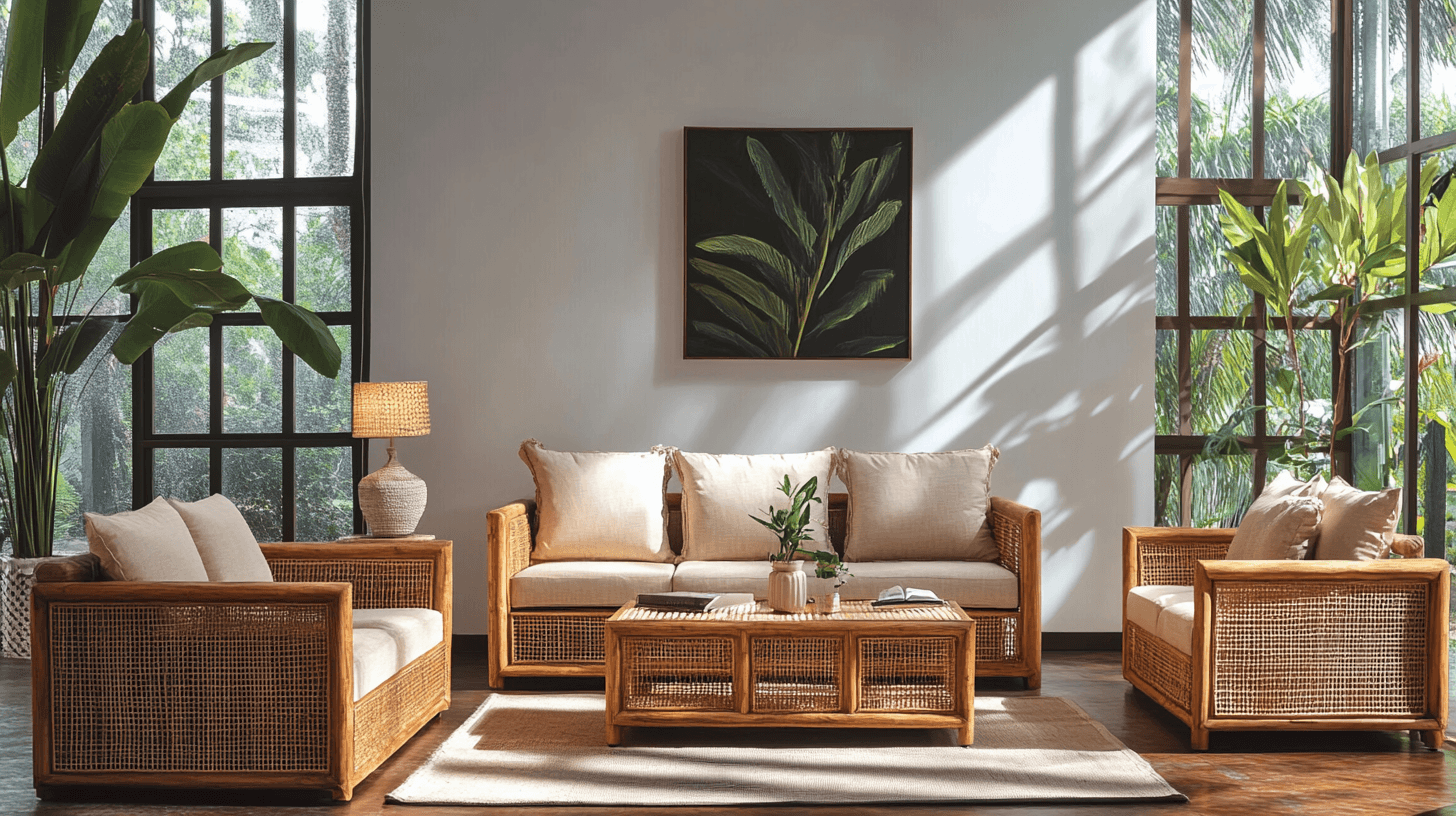 Natural materials for a tropical flair