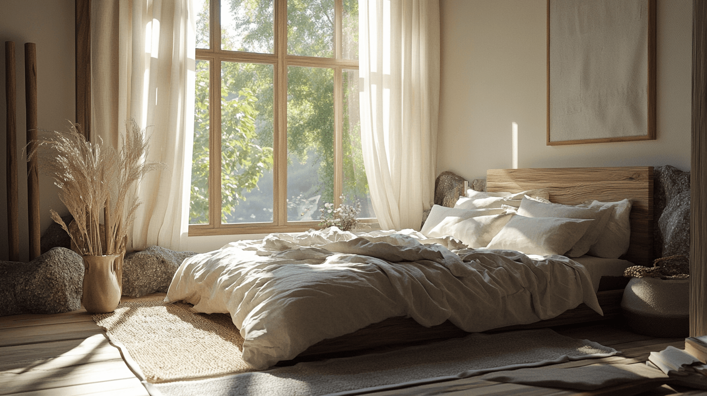 Bedroom with natural materials: Sustainability meets design