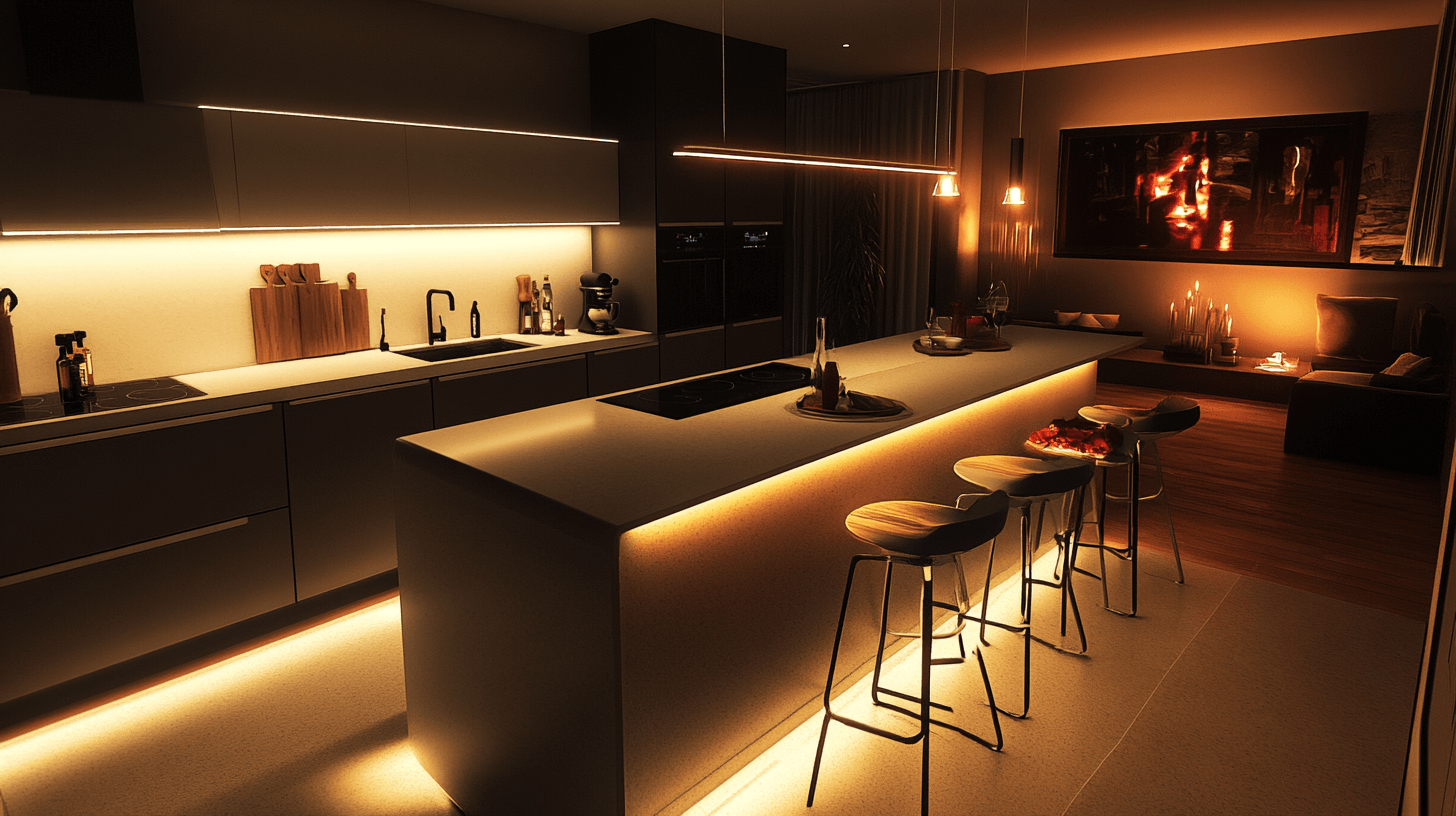 Open-plan kitchen with integrated bar: Modern cooking and sociable gatherings