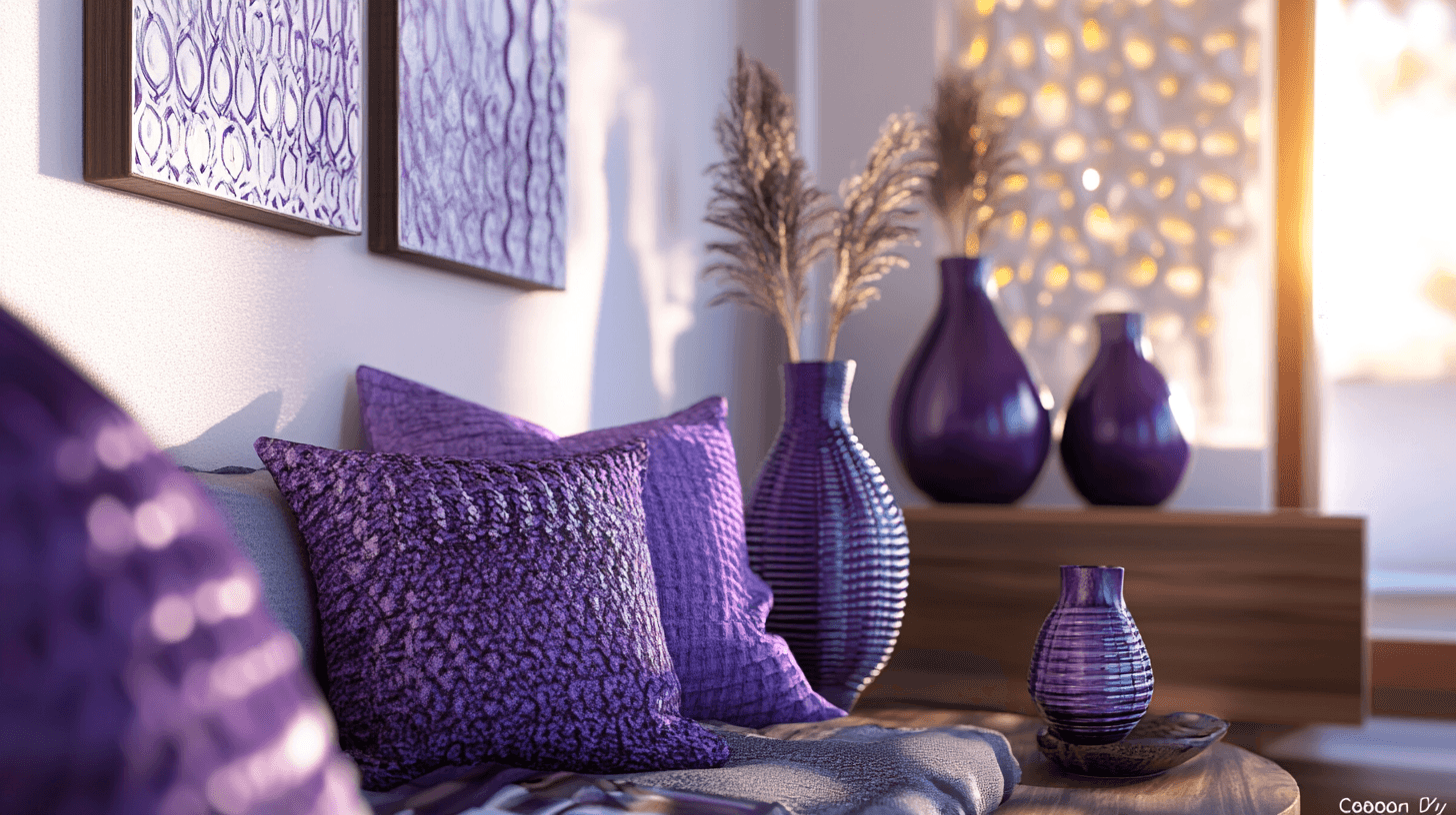 Decorative accessories in purple