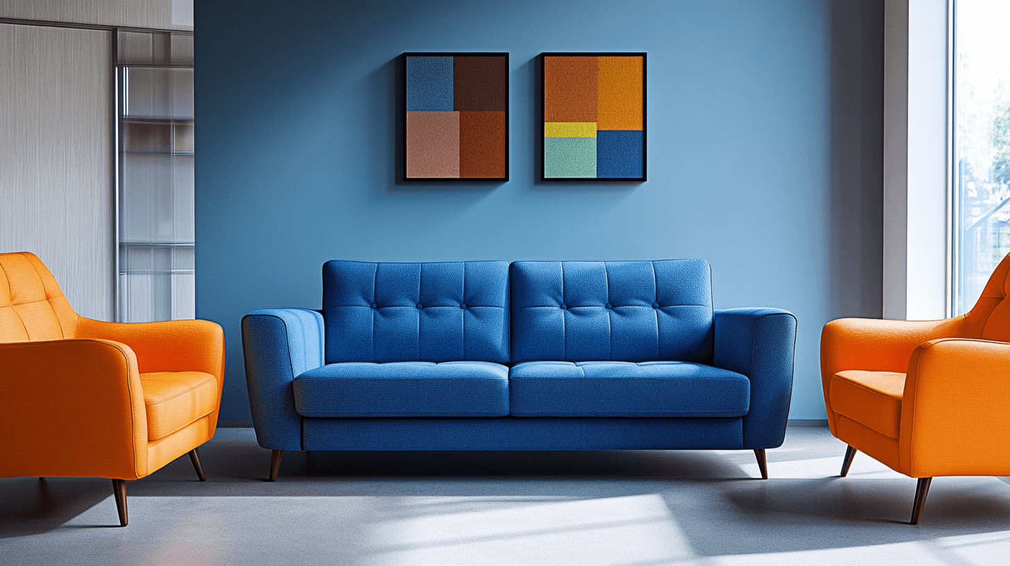 Furniture in Blue and Orange: A Harmonious Interaction