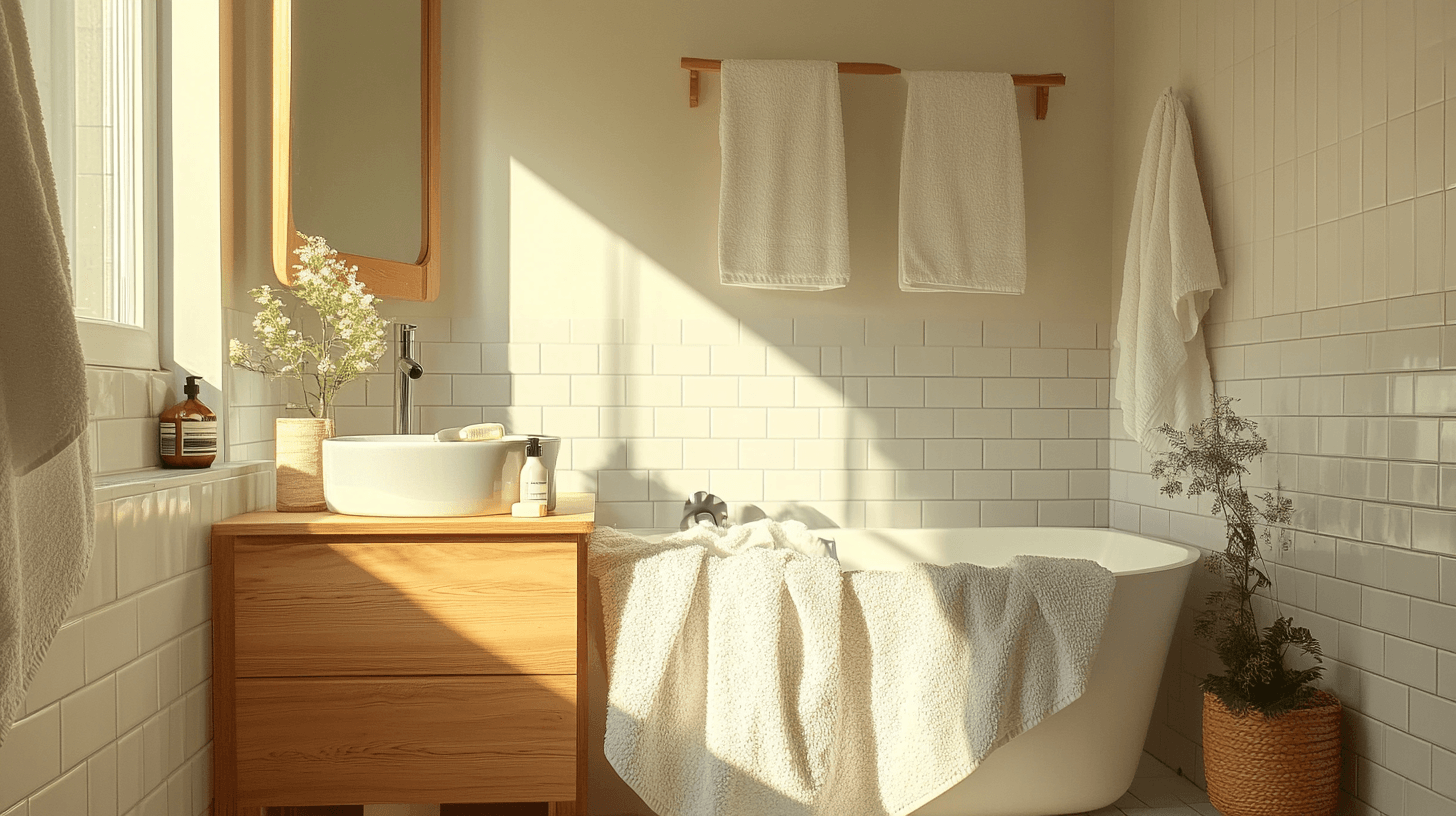 Materials and colors in the Scandinavian bathroom
