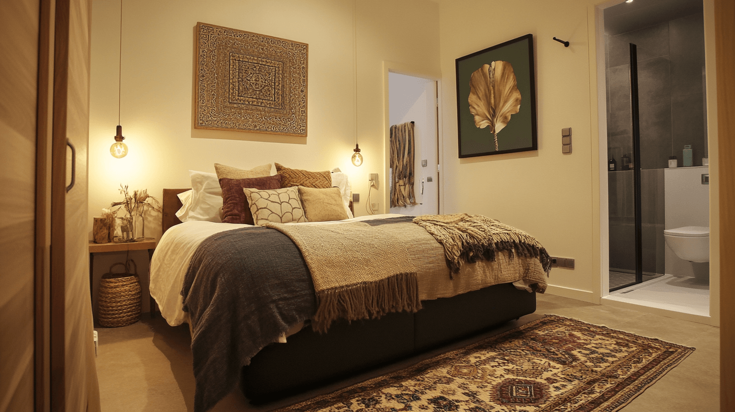 Decoration tips for a stylish bedroom with en suite bathroom