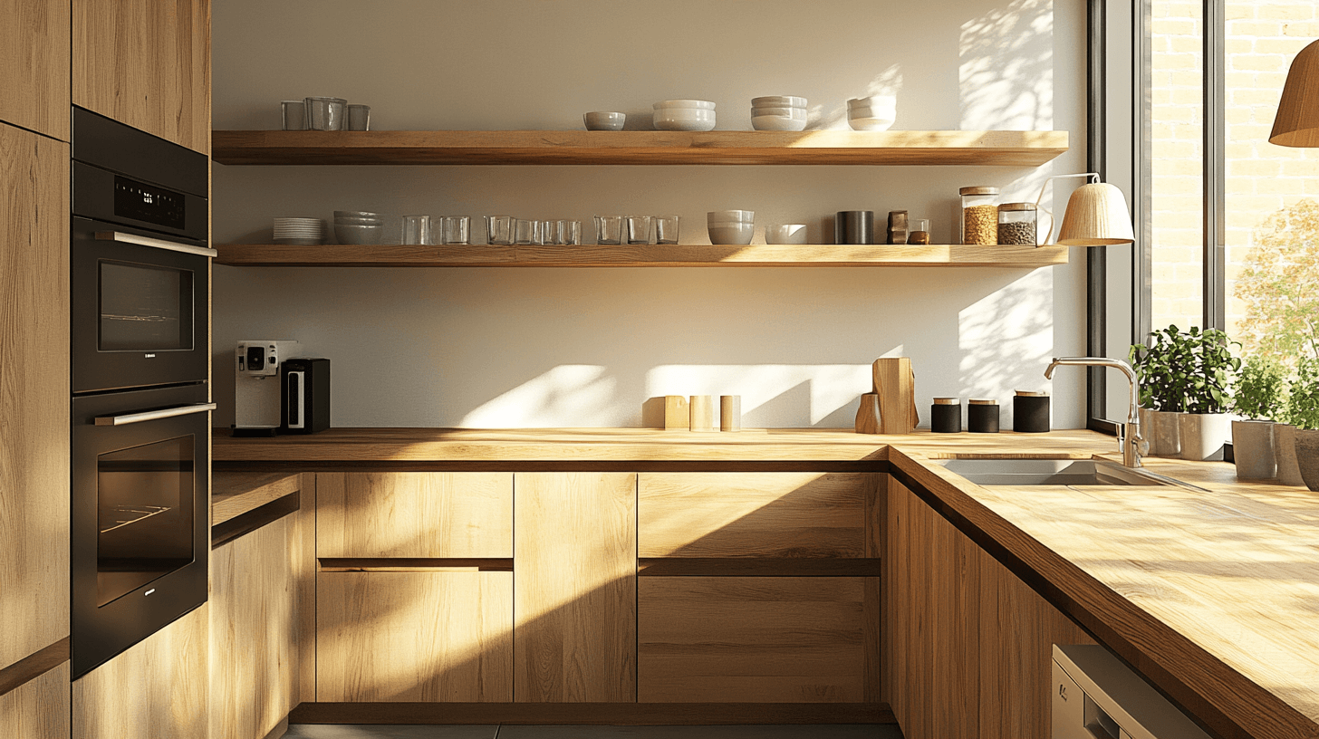 Design ideas for a modern kitchen with wood