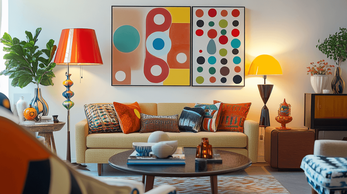 Decorative accents in retro pop style