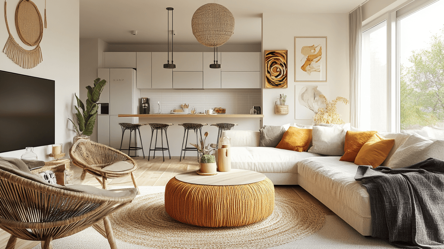 Furnishing tips for the living room with an open kitchen