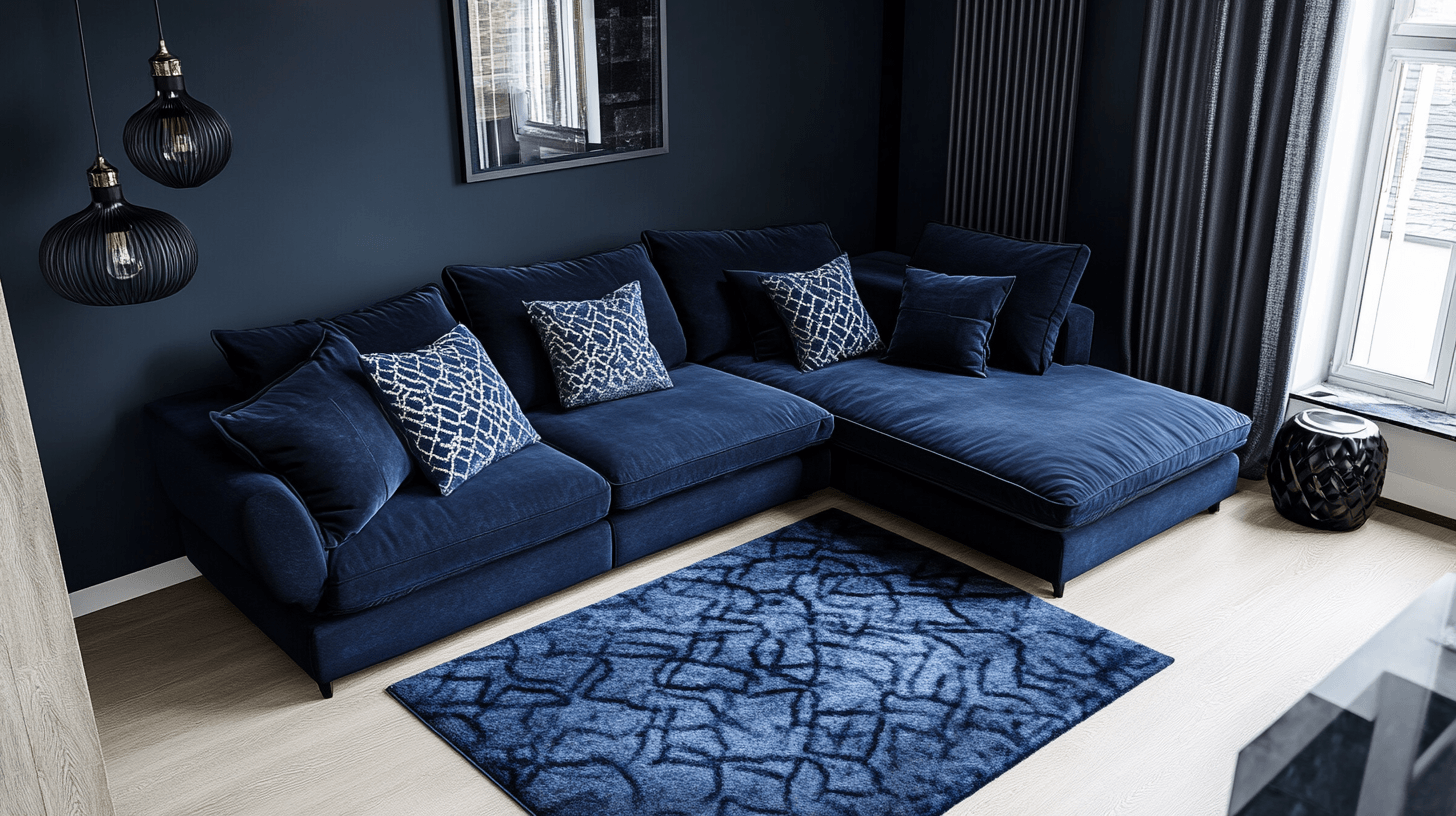 Dark blue accents: Cool and calming at the same time