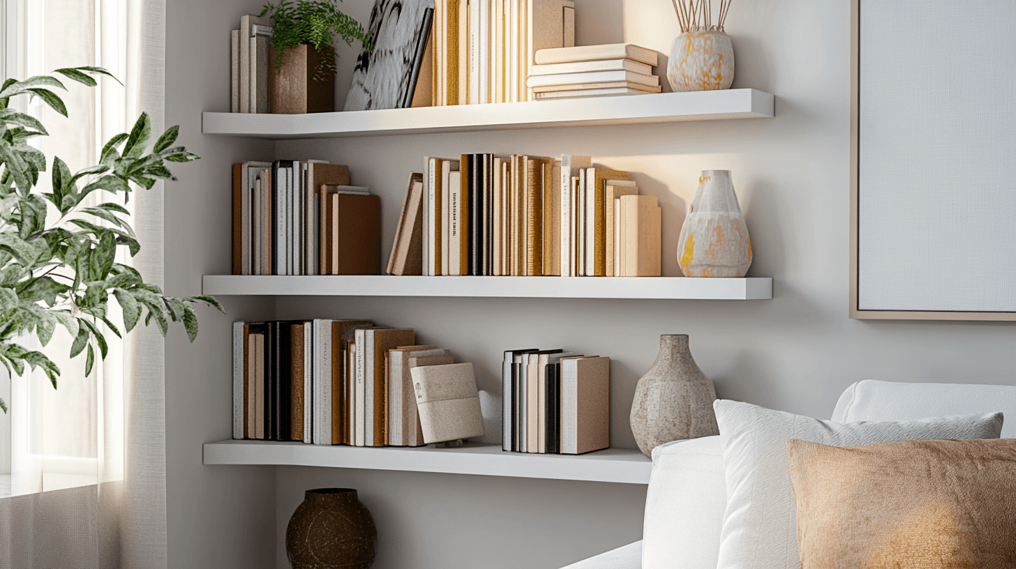 Corner shelves in the living room: Stylish and functional