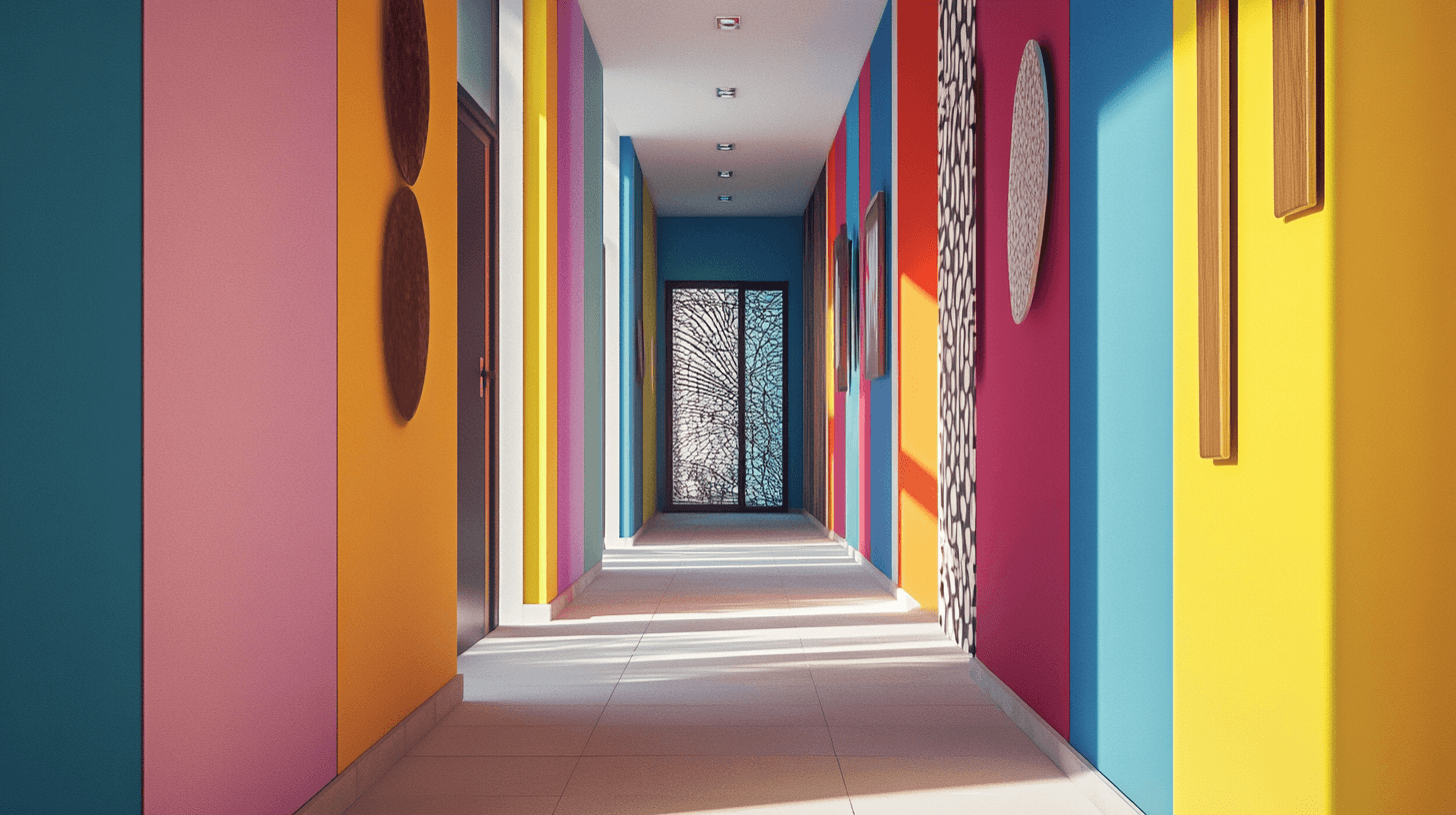 Color design in the hallway: Accentuate with colors