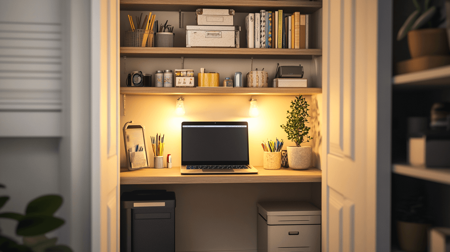 Office in the Closet: Clever Home Office in a Small Space