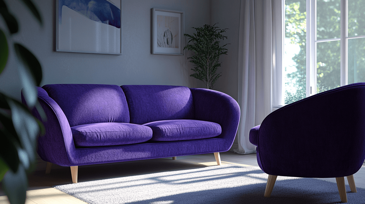 Violet furniture pieces as eye-catchers