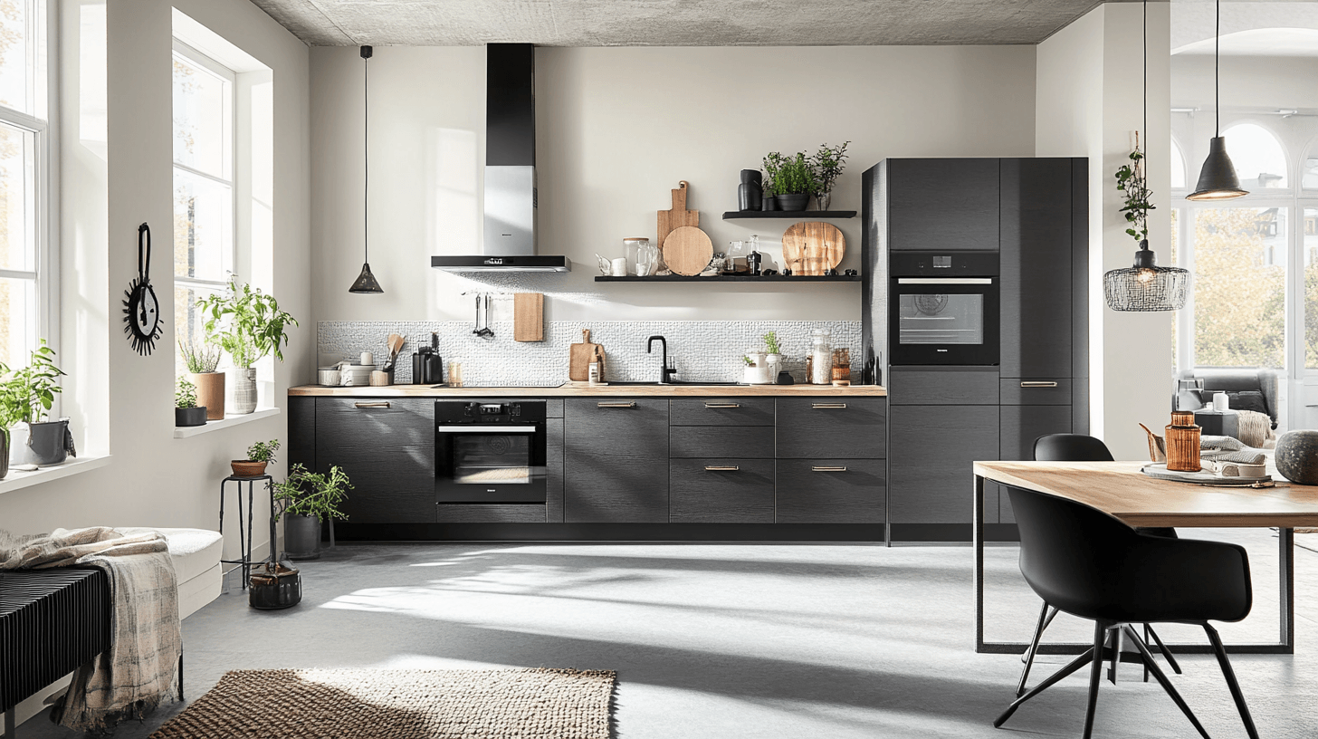 Furniture and decoration for the open-plan kitchen
