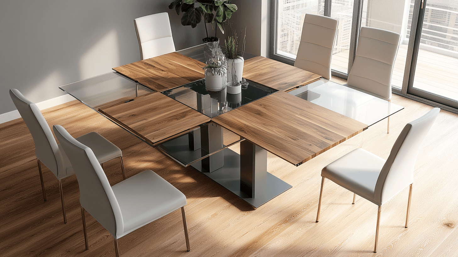 Materials and designs for extendable dining tables