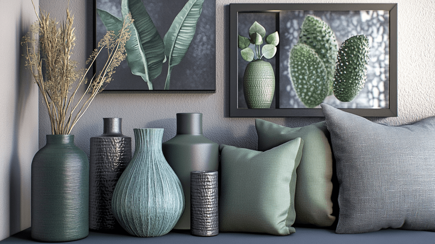 Decoration in Gray and Green: Fresh Accents for Every Room