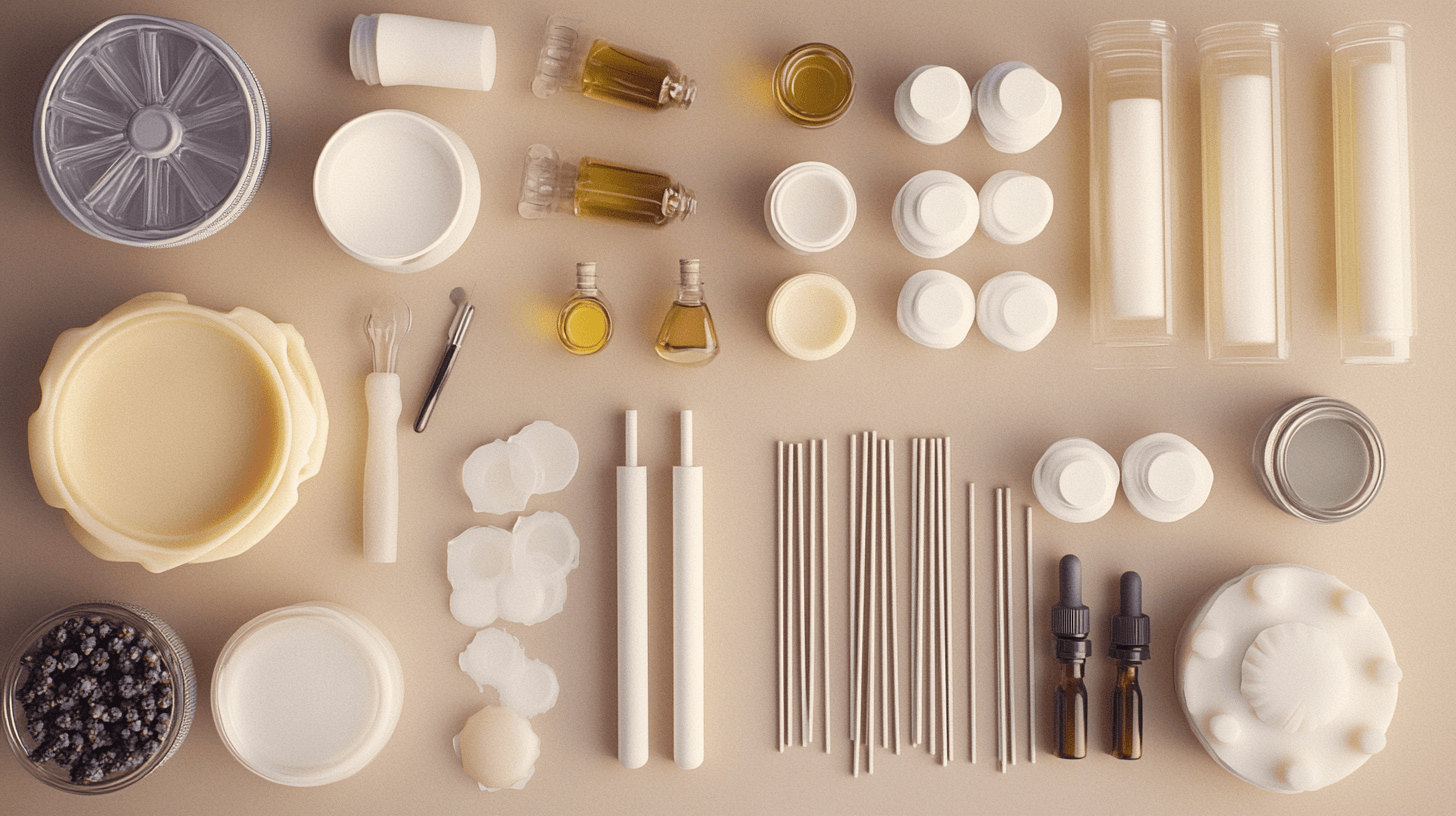 Materials and tools for DIY candles
