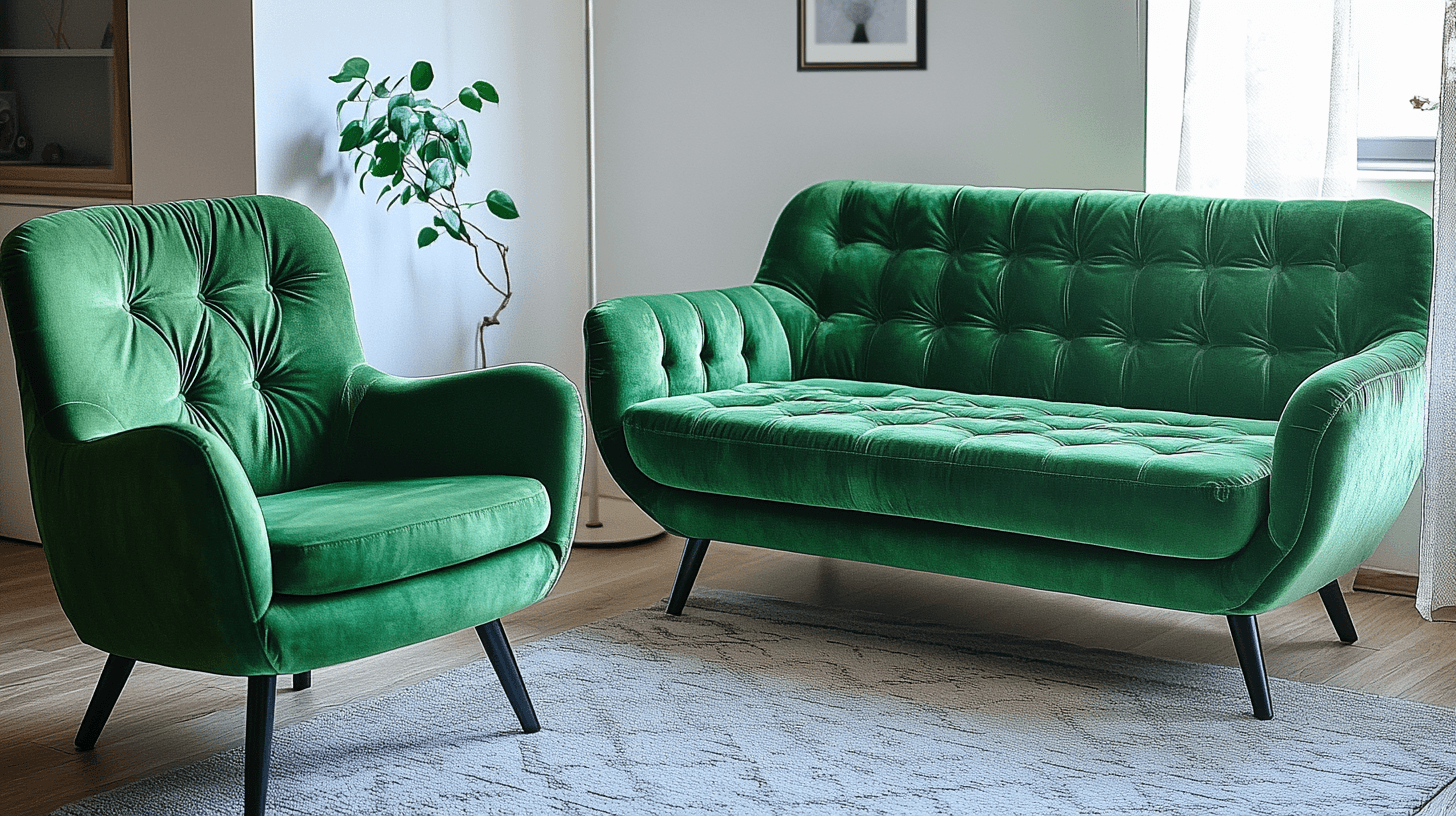 Green furniture pieces as statement pieces