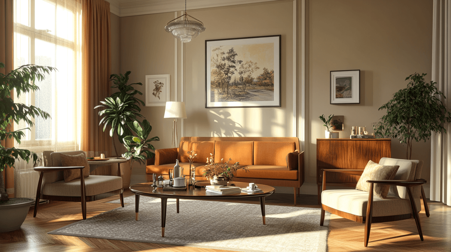 Living room in Mid-Century style: Classics reinterpreted