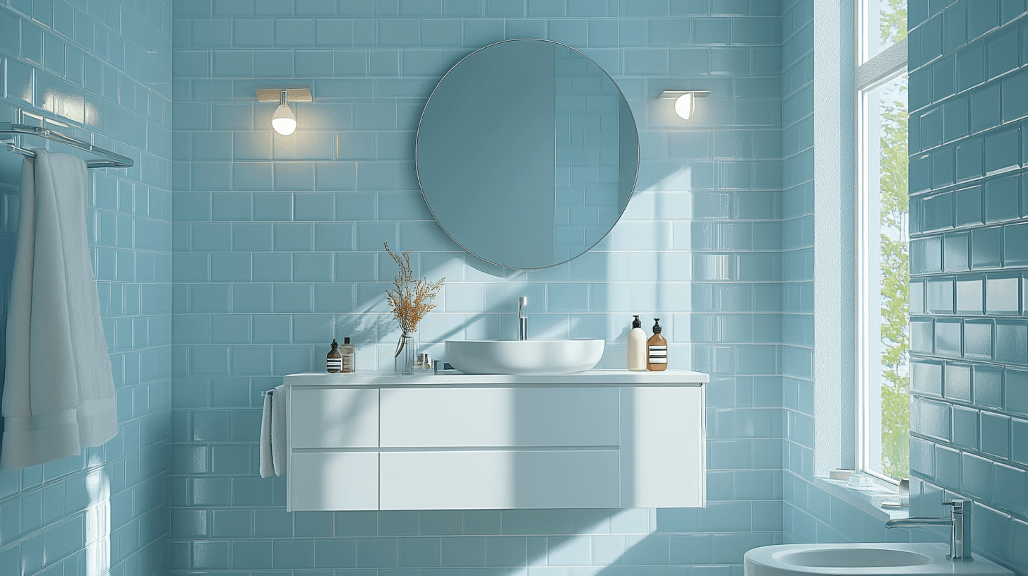 Cool colors in the bathroom: Freshness and cleanliness