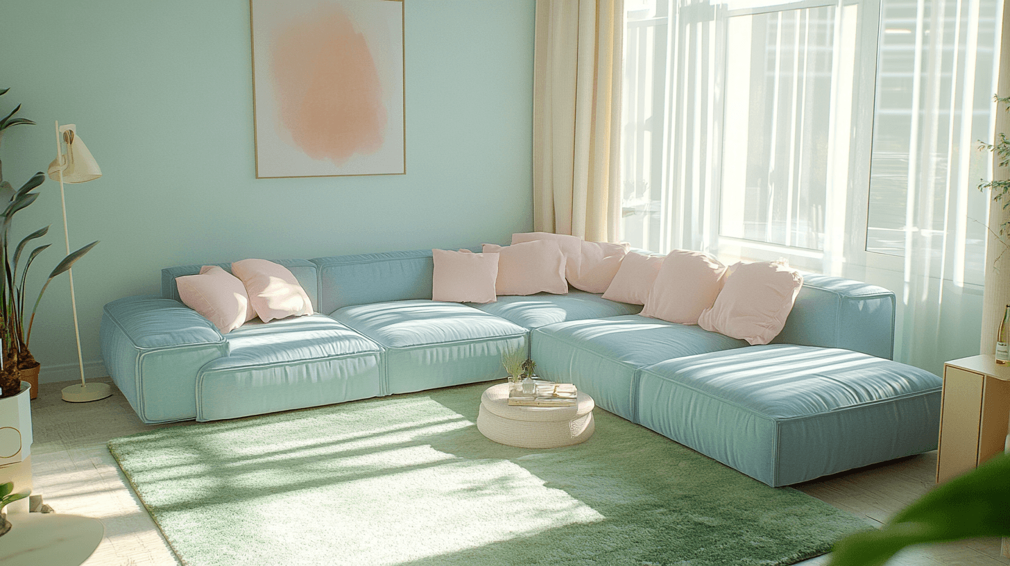 Pastel colors in the living room: Gentle elegance